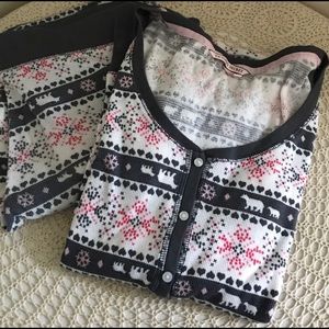 Victoria Secret Soft Ribbed Knit Pajama Set Size S